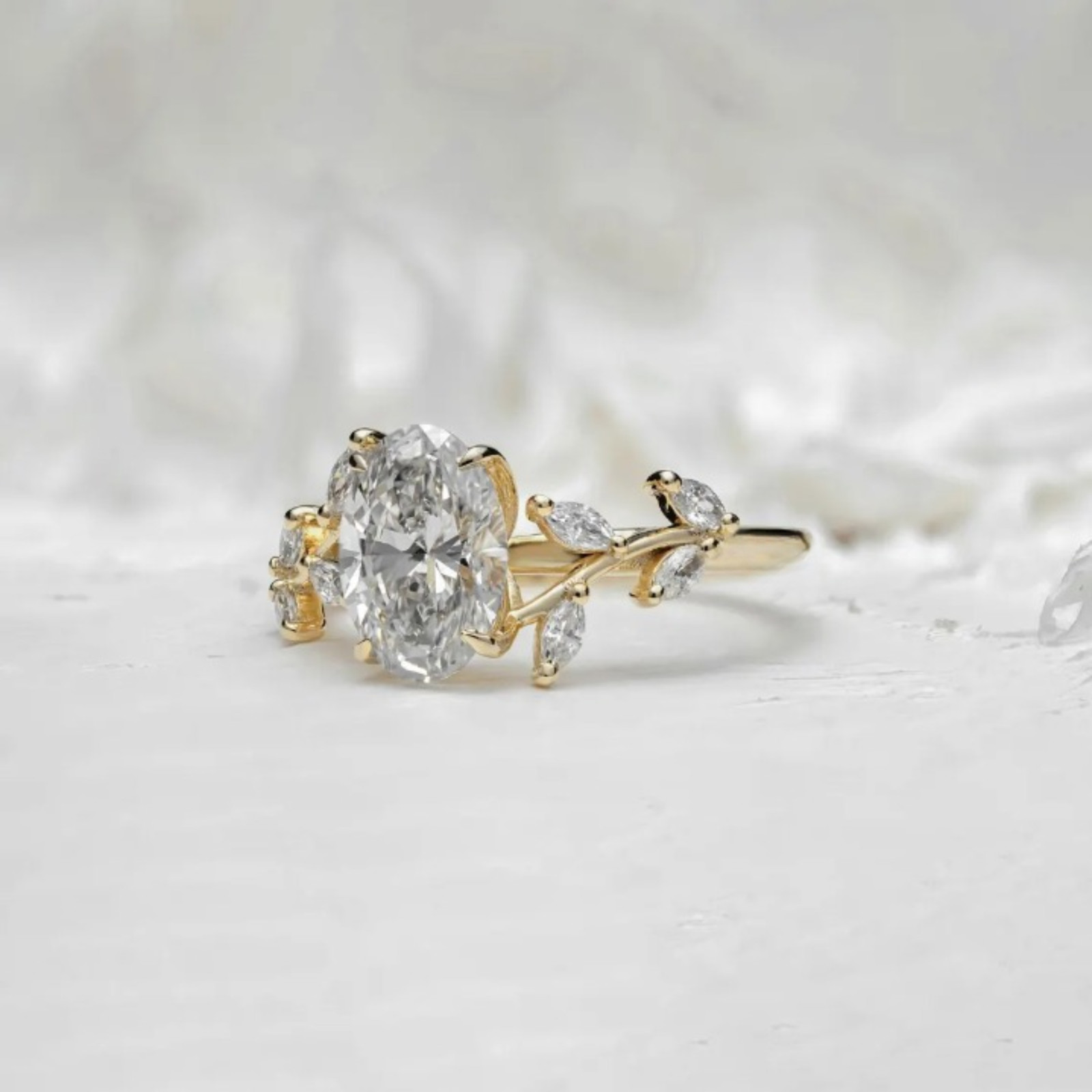 Solid 14k Yellow Gold 1.50 CT Lab Grown Diamond Ring | Oval Cut Certified Gift