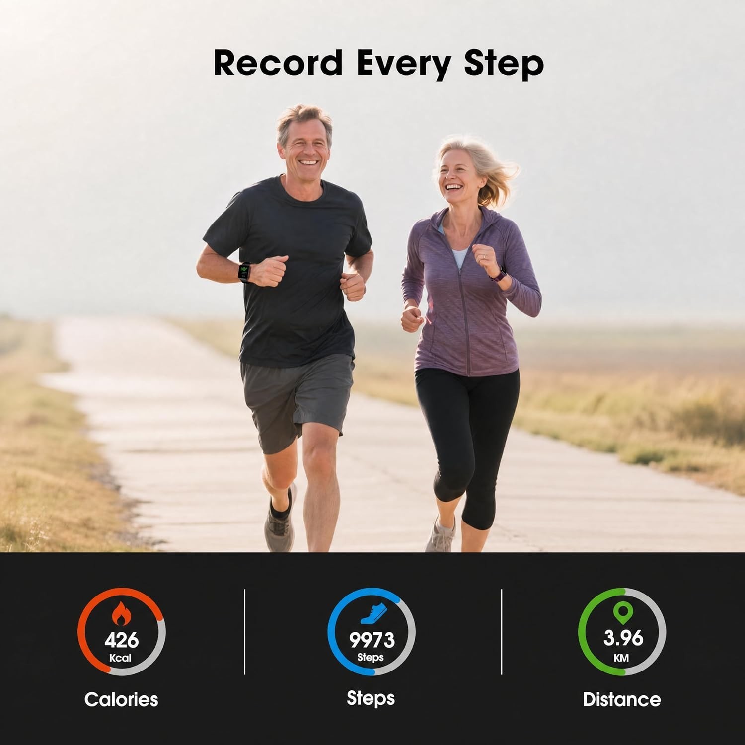 Pedometer Watch Senior Friendly No App/Phone Required, Waterproof Fitness Tra…