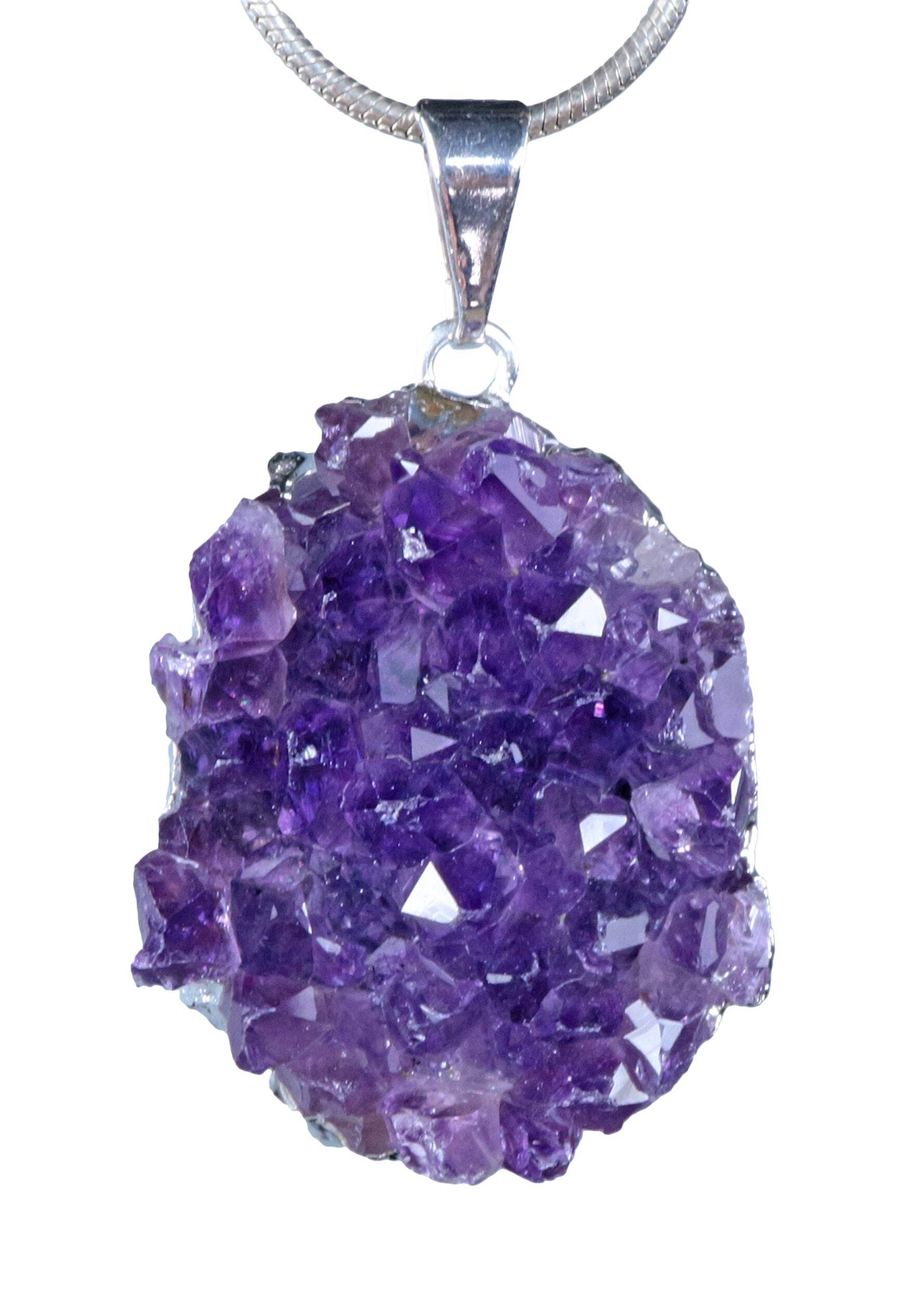 Amethyst Druze Pendant | Natural Stone Gemstone | Jewelry Pendant with Hole
