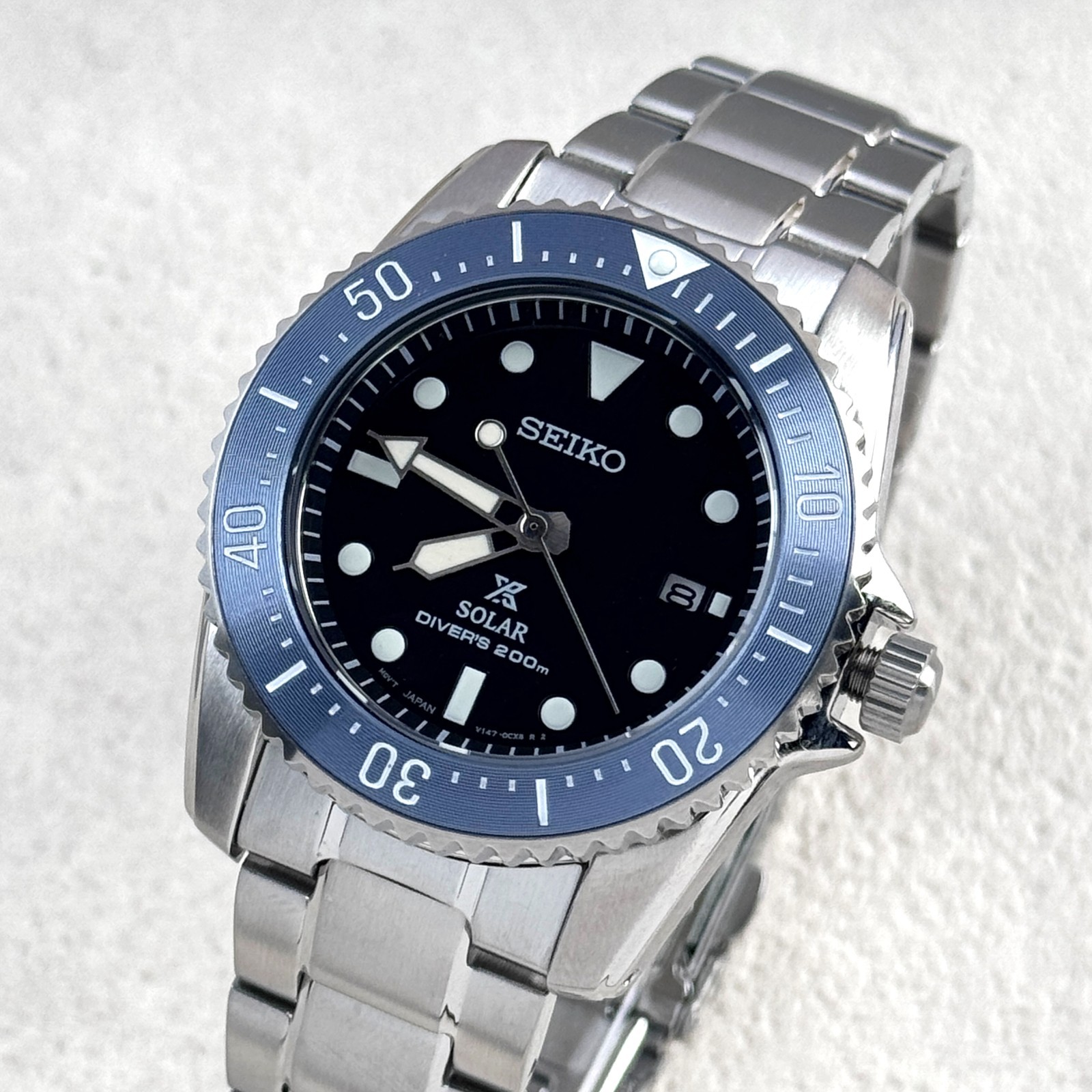 Seiko Men’s Prospex Sea SNE569 Black Dial Stainless Steel Solar Dive Watch