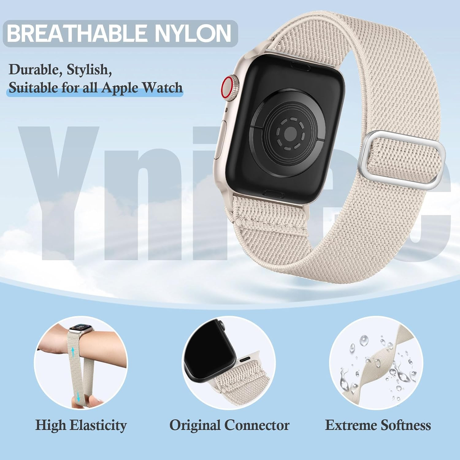 Stretchy Nylon Loop Band for Apple Watch 40Mm 38Mm 41Mm 42Mm, Sport Ankle/Arm/Wr