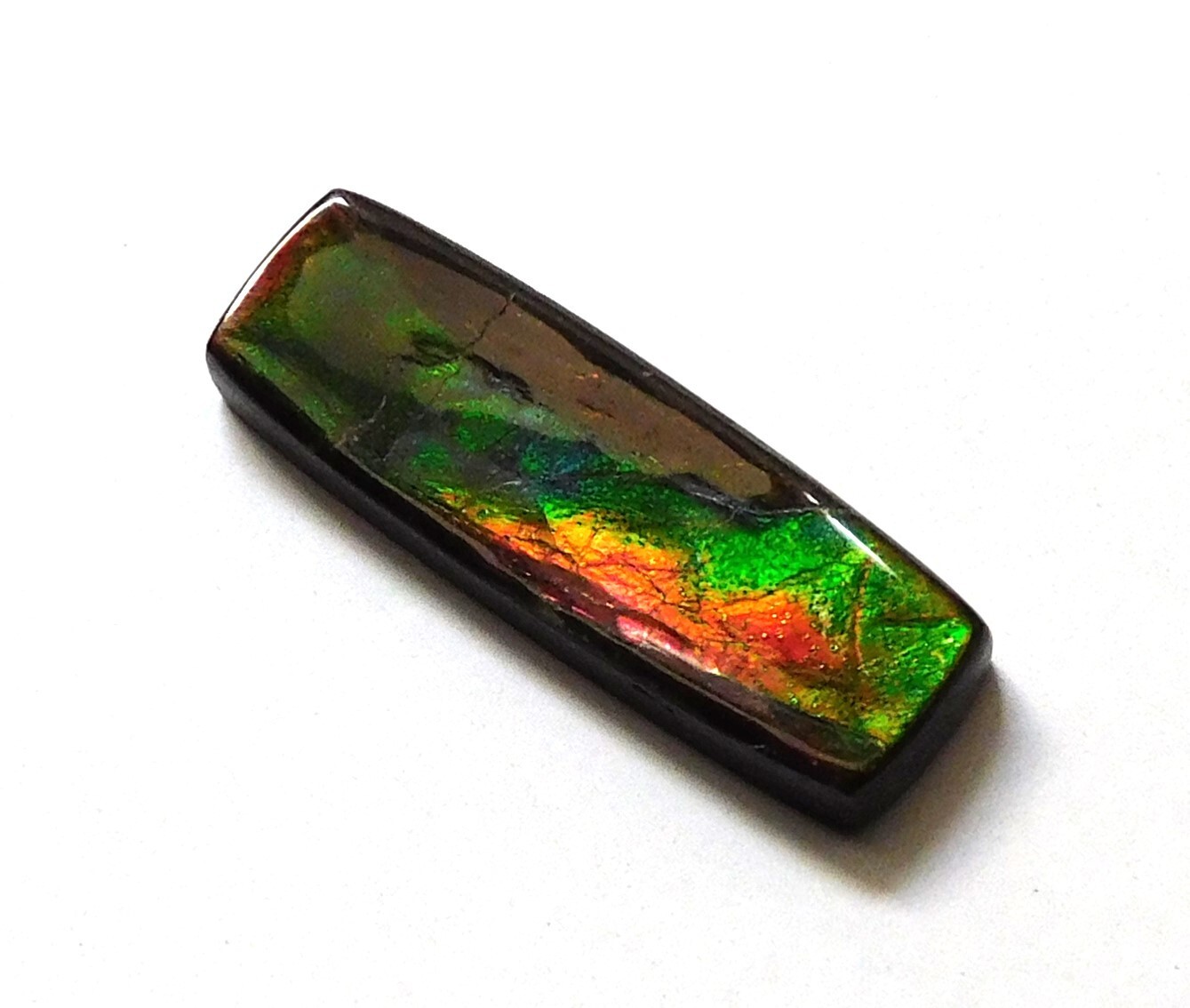 11.70 Ct Natural Canadian Ammolite Cabochon Loose Gemstone 28.6×9.6X4MM LF22