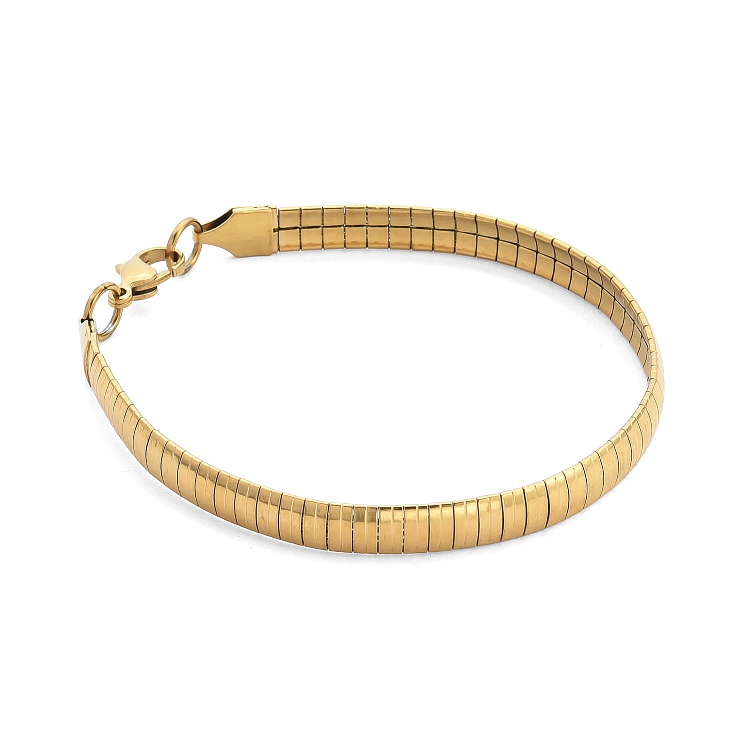 Omega Chain Bracelet in ION Plated Yellow Gold Stainless Steel 7.5-9.5In