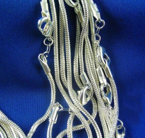 925sterling solid Silver lots 10PCS 1mm snake chain Necklace 16-30inch