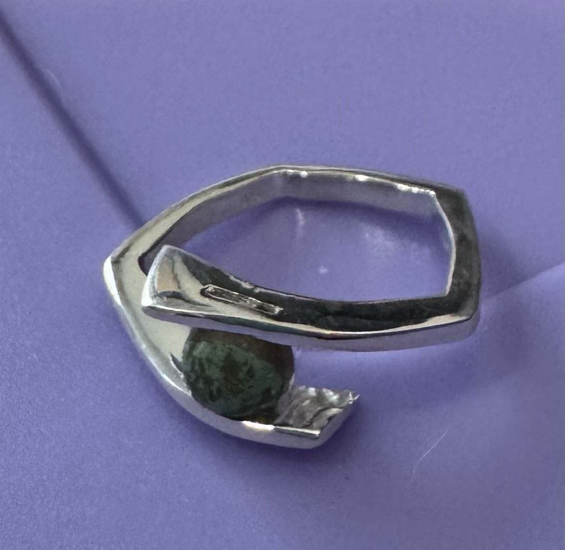 Kingman Turquoise Sterling Silver 925 Ring Size 7 – Pentagon Shaped Unique Ring
