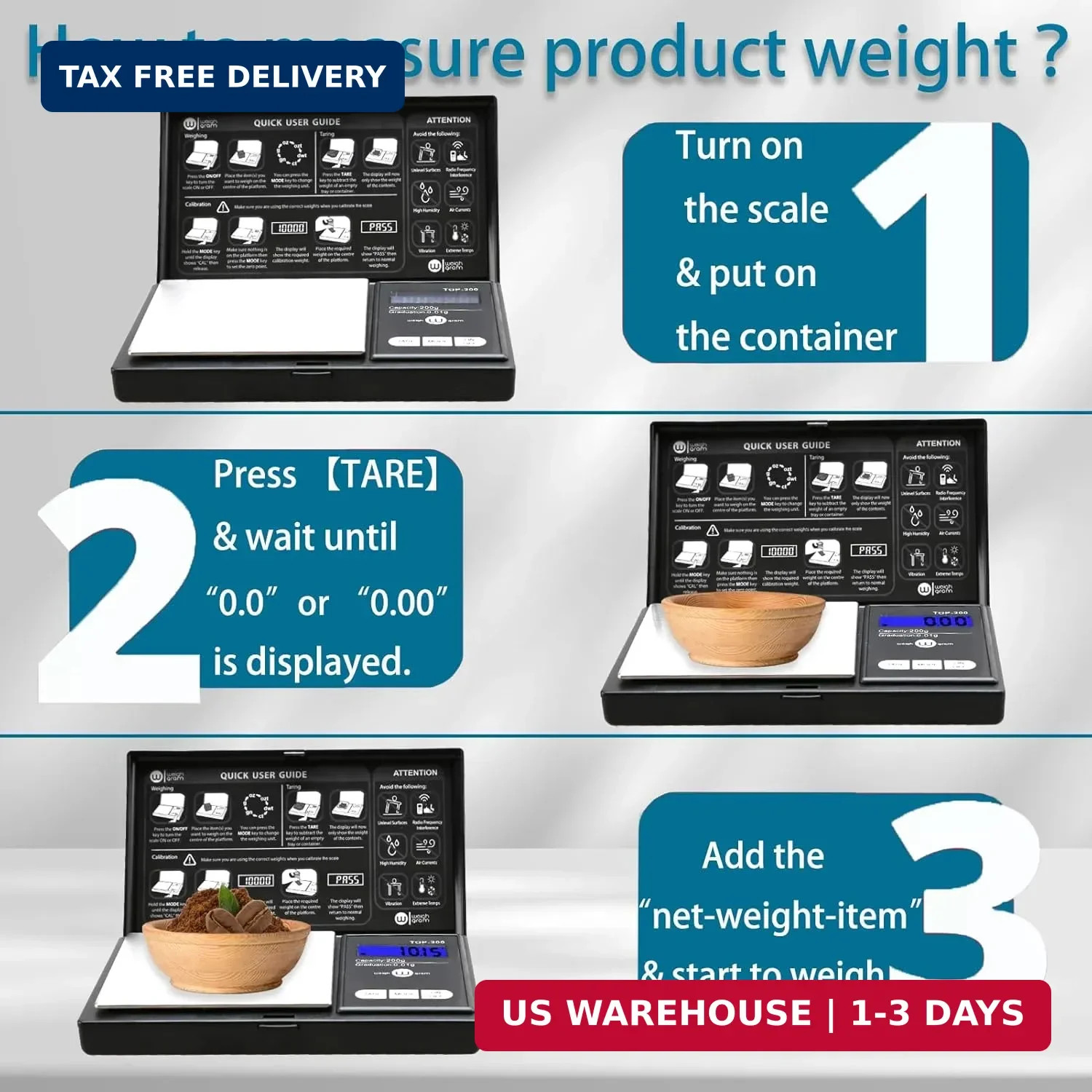 Weigh Gram 200g Digital Pocket Gram Scale 0.01g Accuracy, 200g x 0.01g Mini Digi