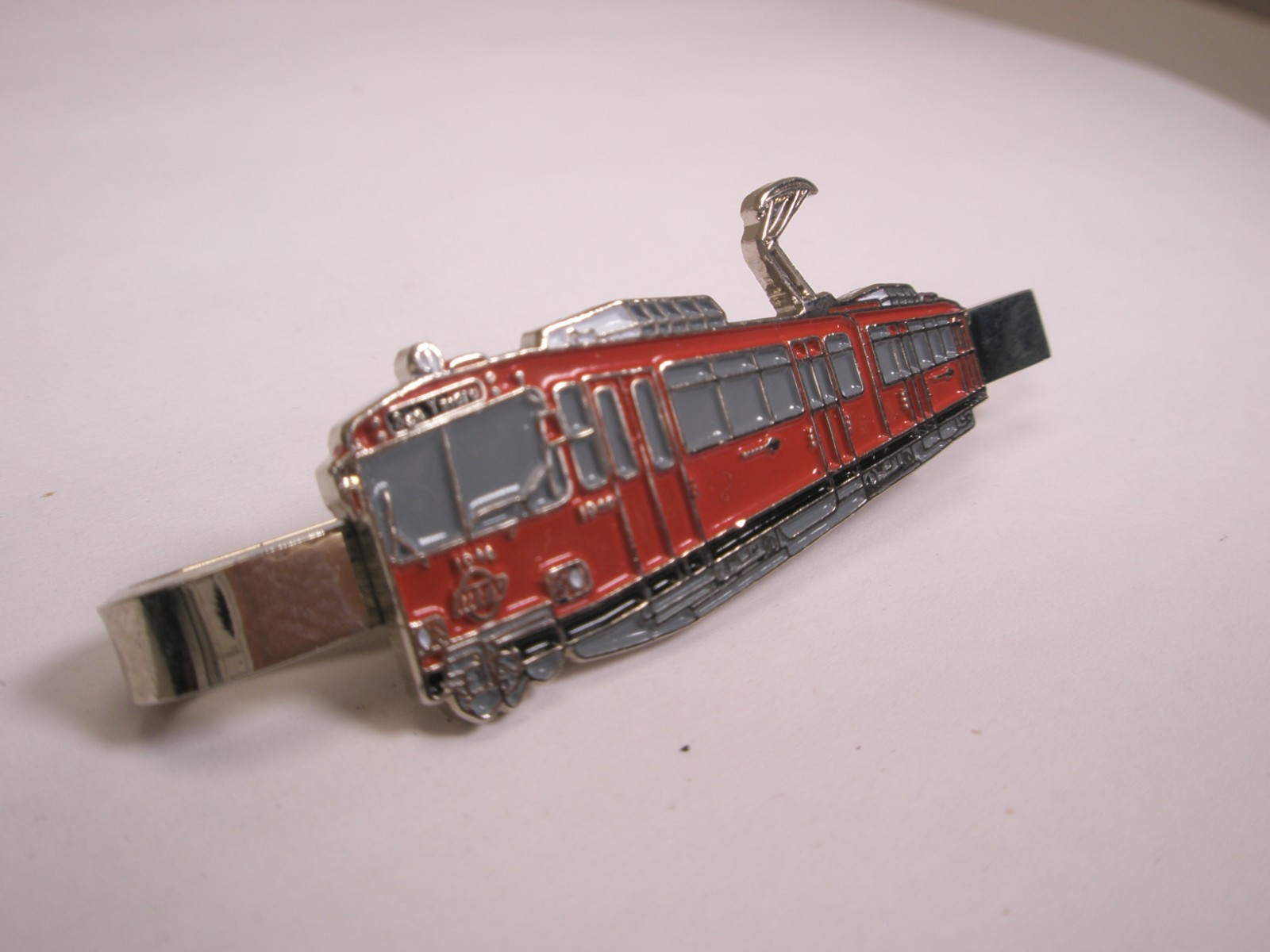 San Ysidro Trolley U2 Light Rail Red Train Car#1046 Tram Vintage Tie Bar Clip