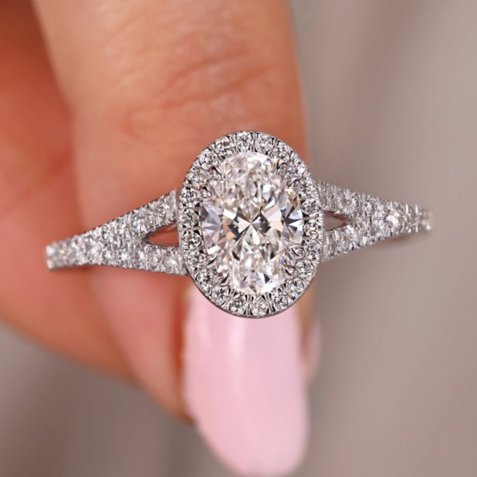 1.50 CT Oval Shaped Lab Grown Diamond Ring With Bridge Accent Setting – 14k Gold