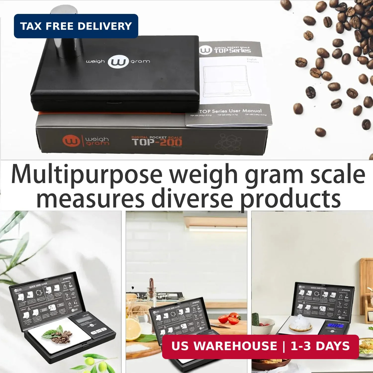 Weigh Gram 200g Digital Pocket Gram Scale 0.01g Accuracy, 200g x 0.01g Mini Digi