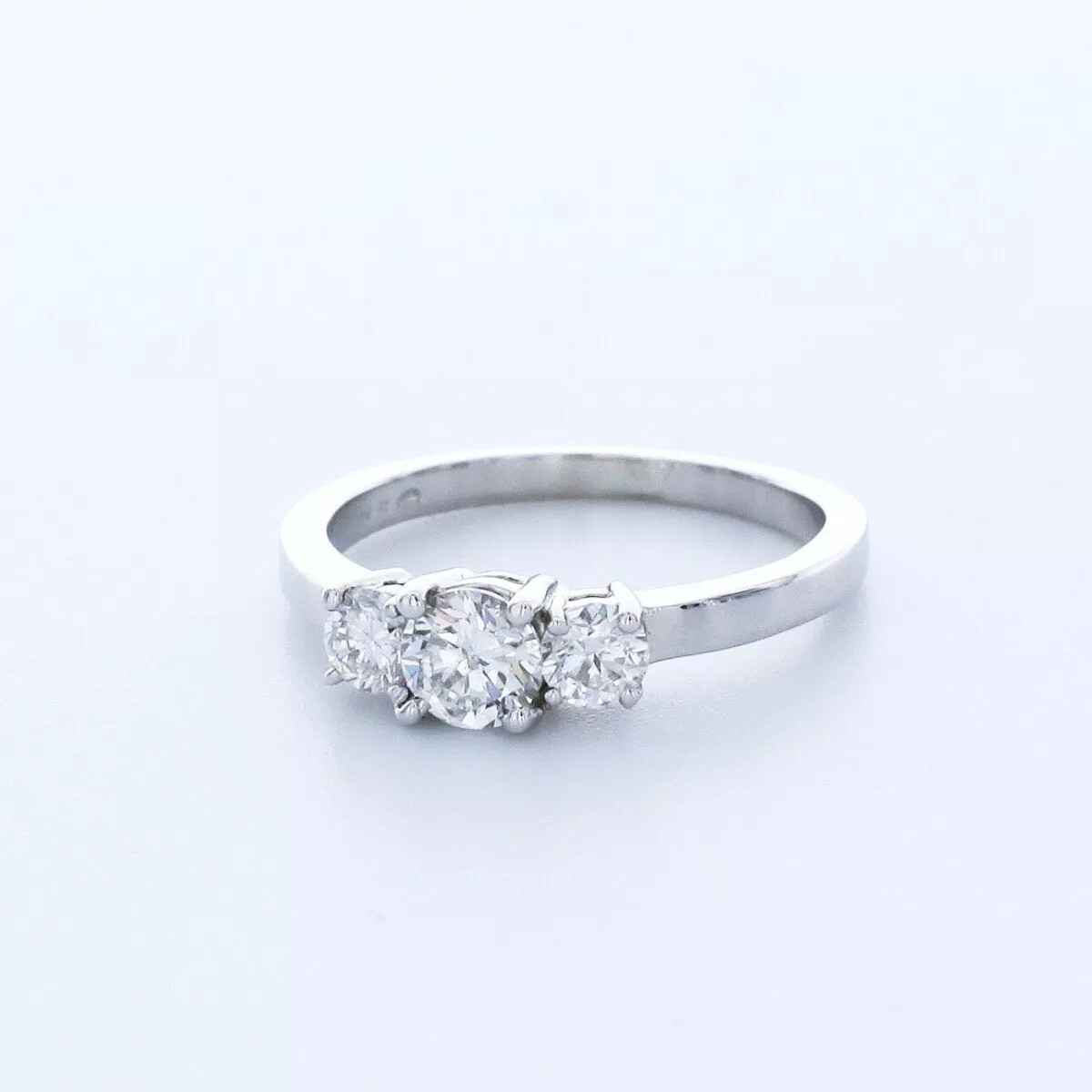 3-Stone Engagement Ring 14K Gold Classic 1.30 CT Round Lab-Grown Diamond D VS1