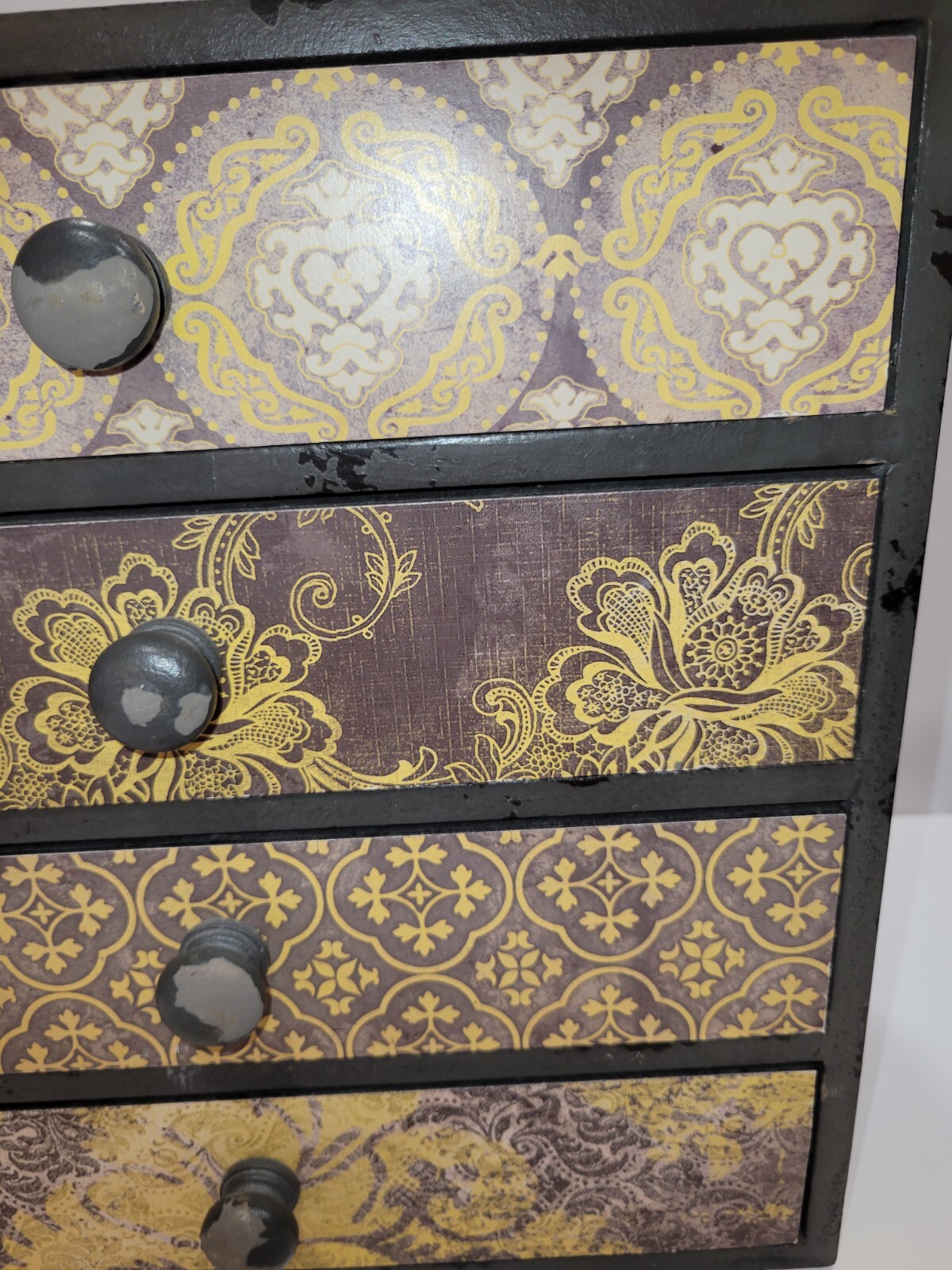 Wood 4 Drawer Mini Chest Jewelry Box Storage Chest Table / Desk Top Decor