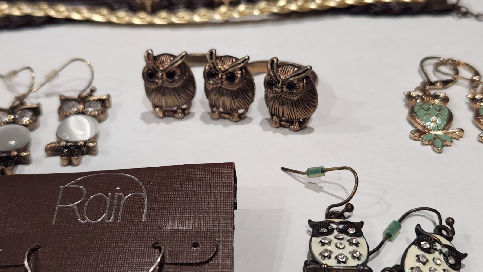 Huge Owl Jewelry Lot 16 Pc Earrings Bracelets Necklace Ring Set Kim Rogers Bass