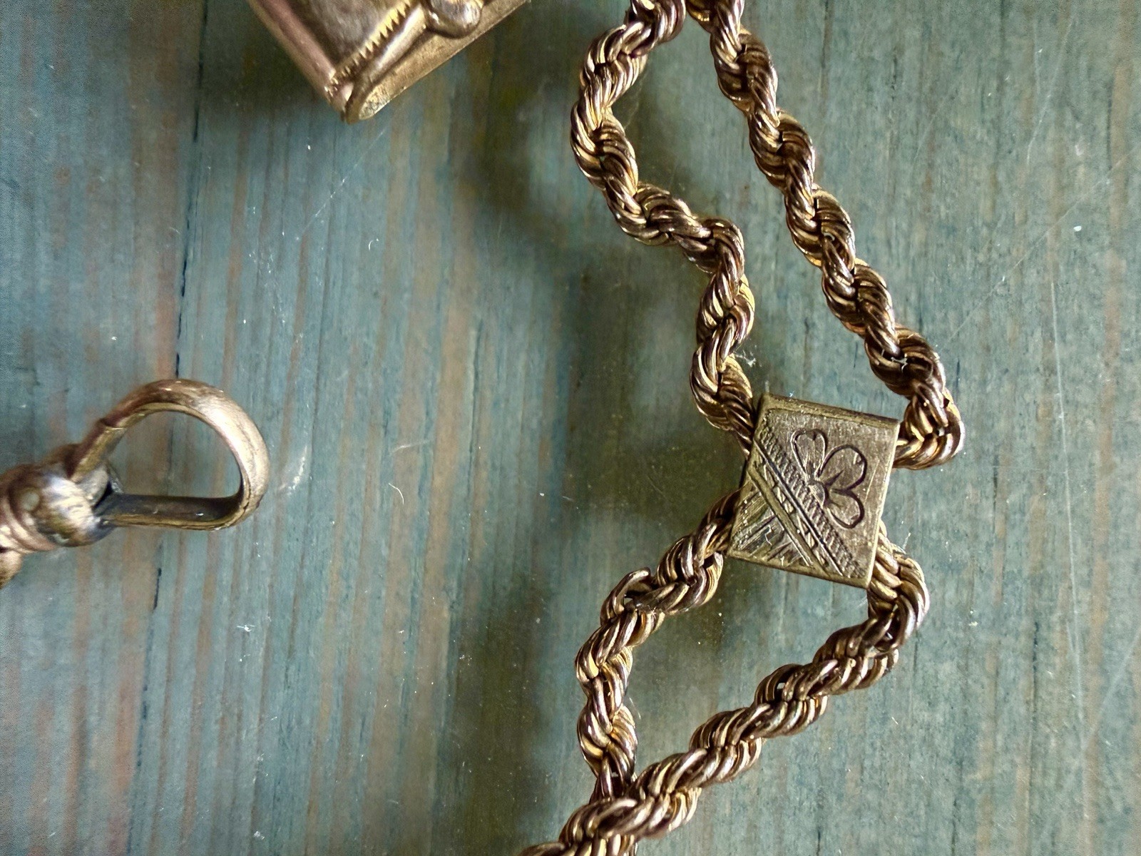 Antique S.O.B. & Co Gold Filled Pocket Watch Fob Chain Vest Chatelaine Wax Seal