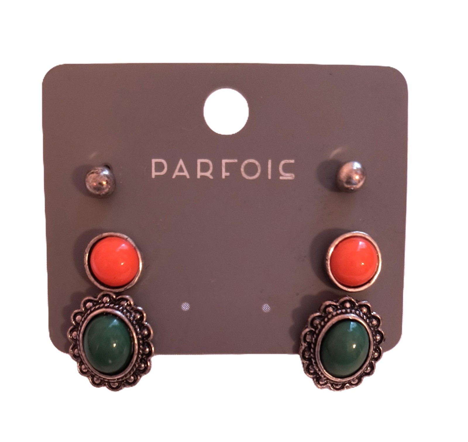 Parfois New With Tags Women’s 3 Pairs Stud Earrings Multicolor La Pousette Close