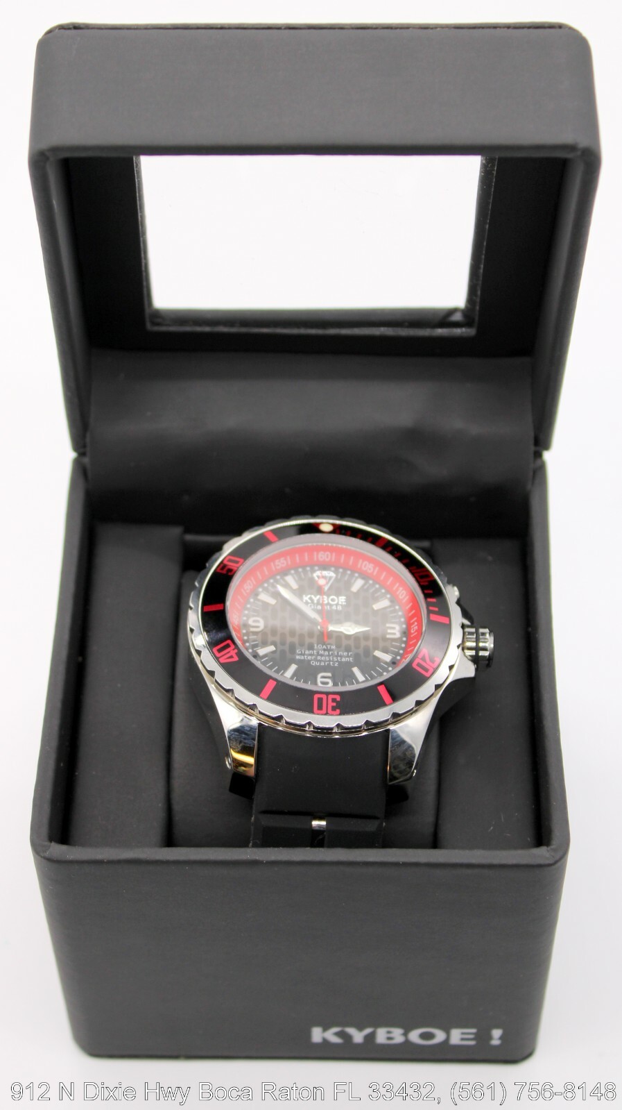 KYBOE! Giant Mariner 48mm Blk/Red, “Diamond” 12hr Mark 10 ATM WR, Men’s Watch