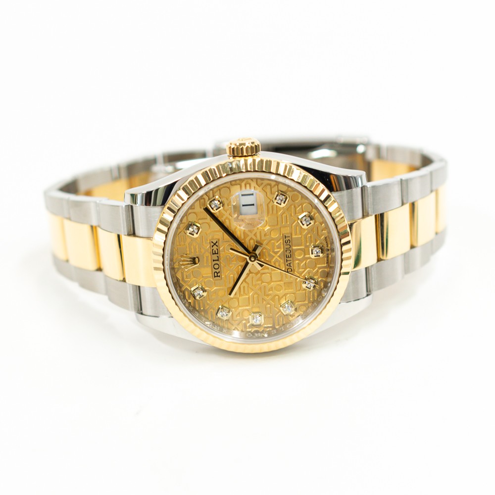 2019 Rolex Datejust 36, 126233, Steel & Gold, Champagne Jubilee Diamond Dial,…