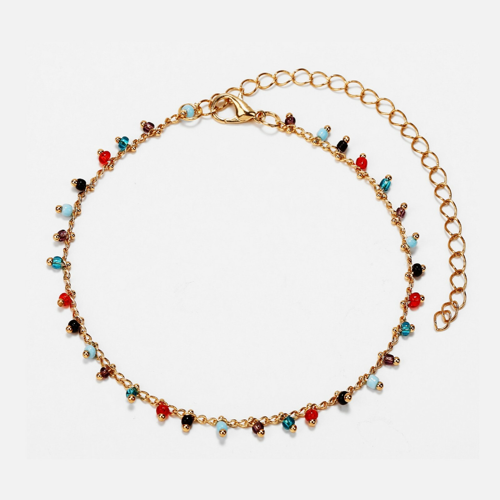 Fashion Women Ankle Chain Jewelry Anklet Bracelet Rainbow Colorful Beads 1016