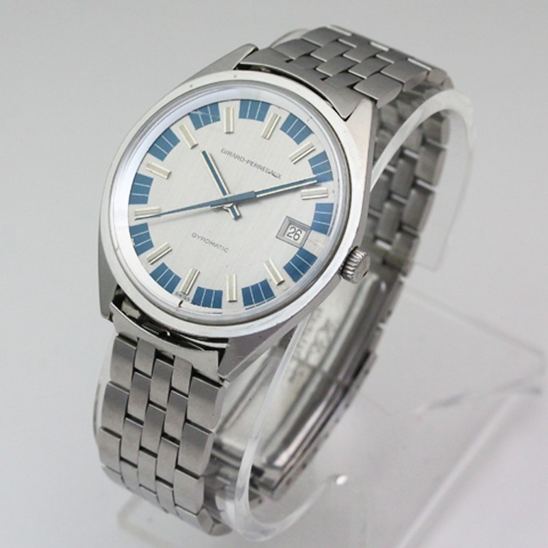 Girard Perregaux Gyromatic Automatic Date 37mm Steel Unique Dial Watch 1960’s