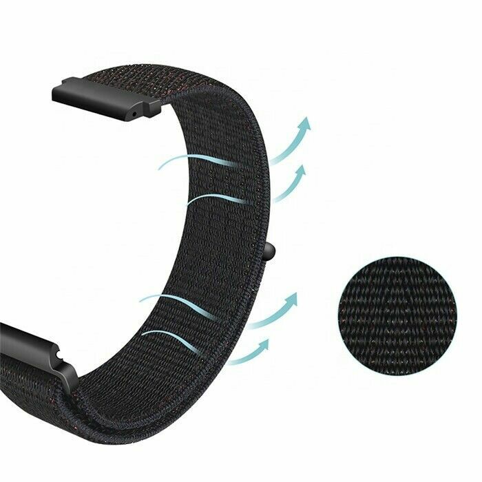 20mm Nylon Hook and Loop Watch Band Strap For Garmin Forerunner 165 / 165 Music