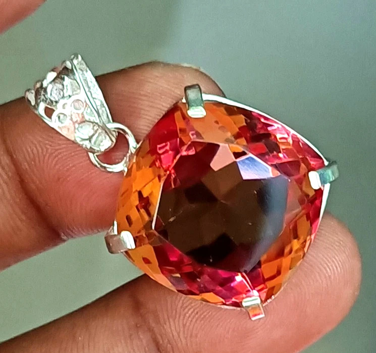 Natural Alexandrite Color Change Loose Gemstone 65 Ct 925 Solid Silver Pendant