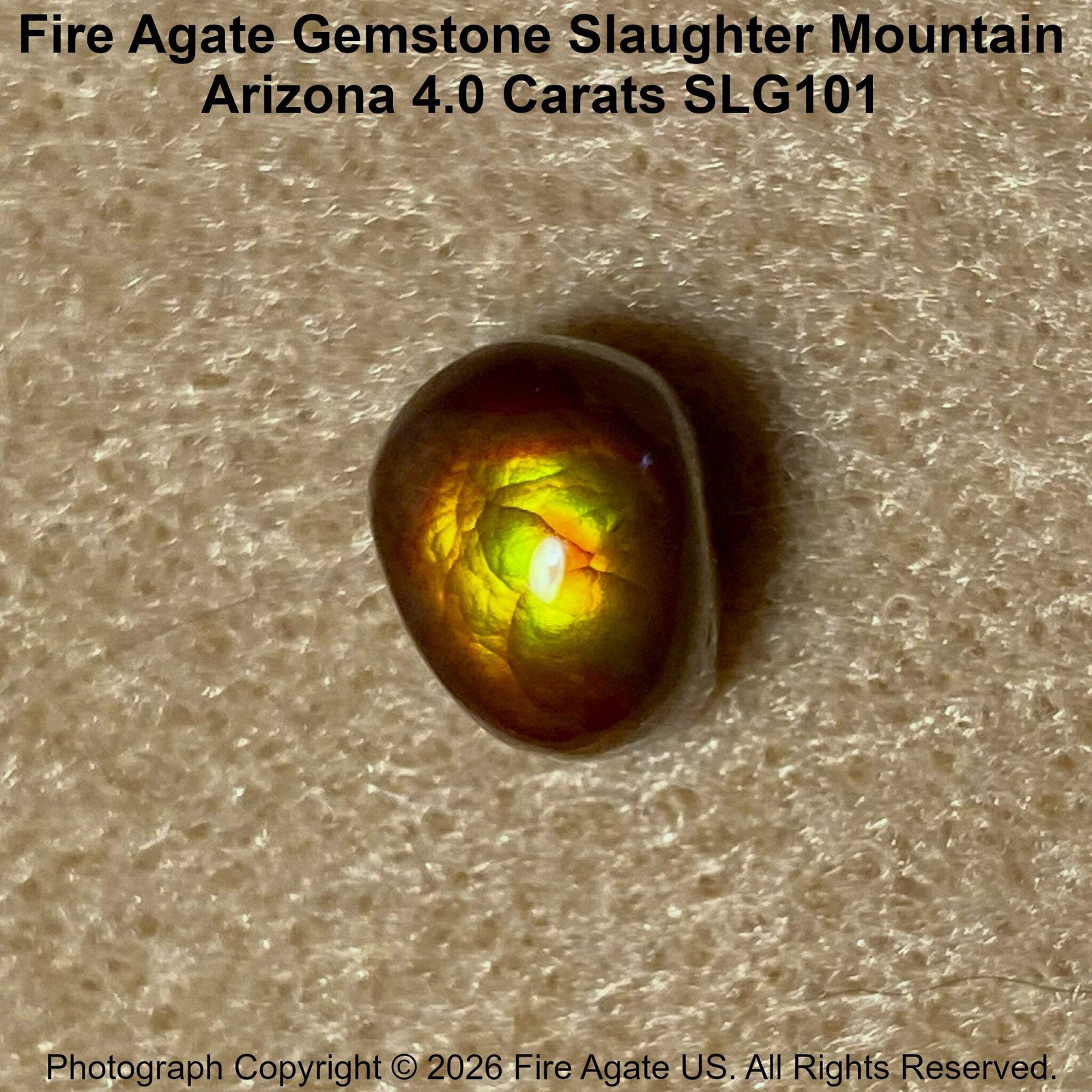 Fire Agate Gemstone Slaughter Mountain Arizona 4.0 Carats SLG101