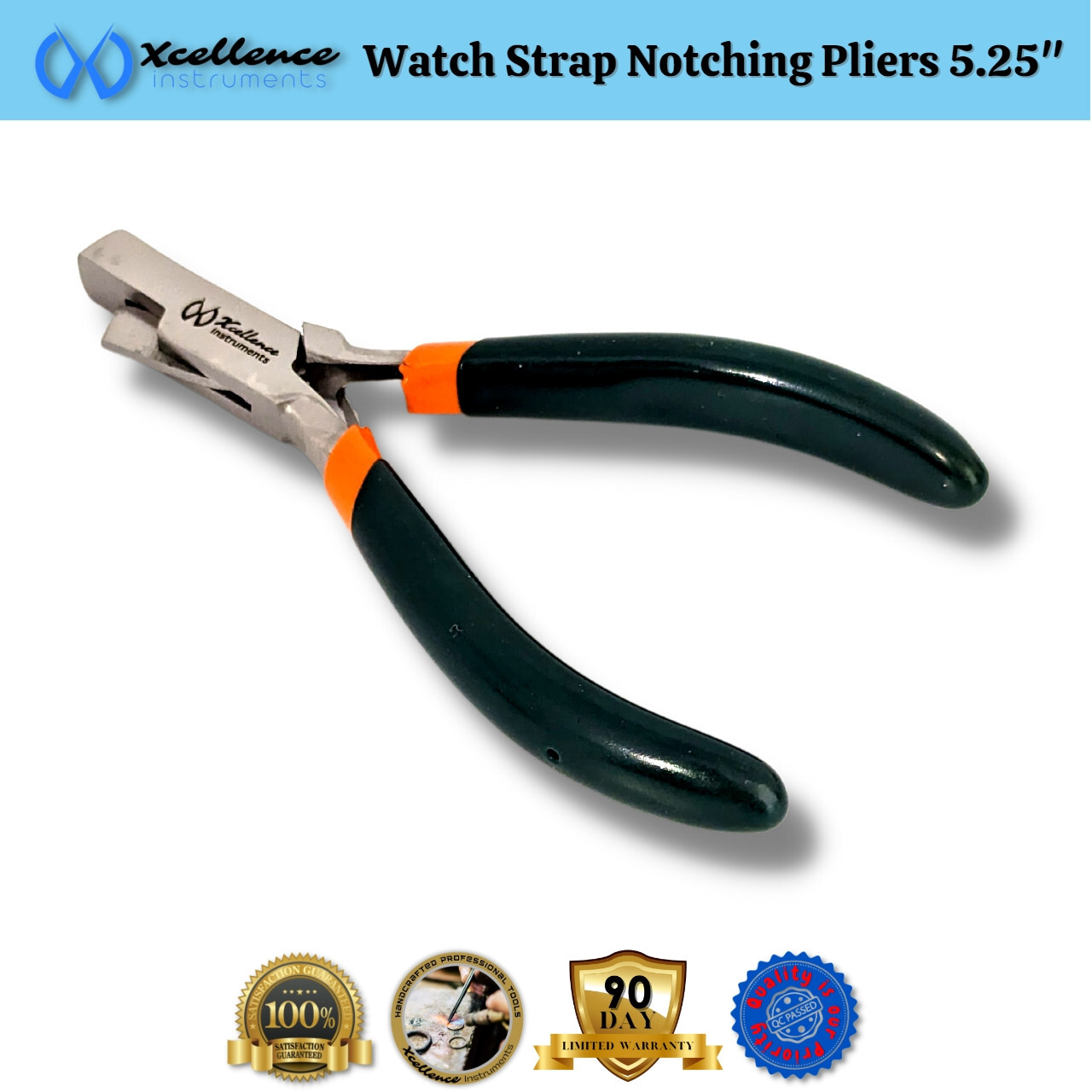 Xcellence Leather & Rubber Watch Strap Notching Pliers Repair Tools 5.25″ Green