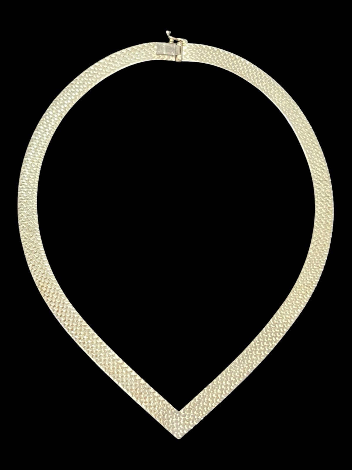 vintage 925 sterling silver V-shaped chevron collar necklace 15 In 34 Grams