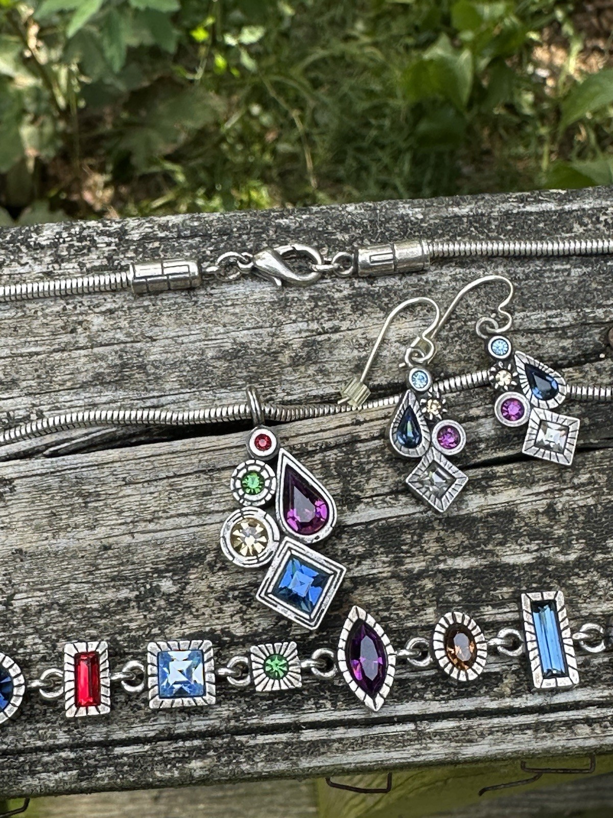 NWOTMINT!! Patricia Locke Silver Charm/Cluster Necklace, bracelet, And Earrings
