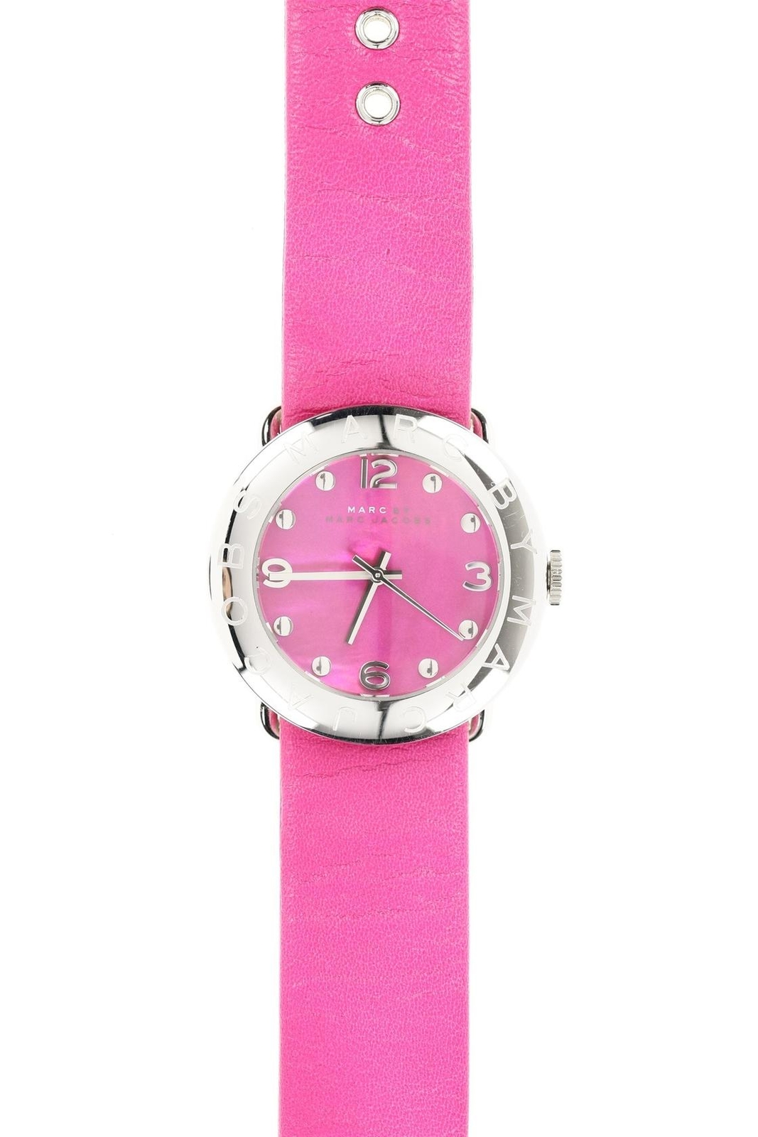 Marc by Marc Jacobs MBM1286 Ladies Watch Vivid Pink Leather Silver Amy 134554
