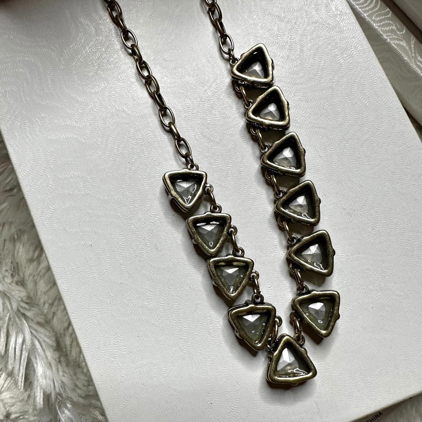Express Gold Tone Black Rhinestone Chain Necklace 8 inch Adjustable