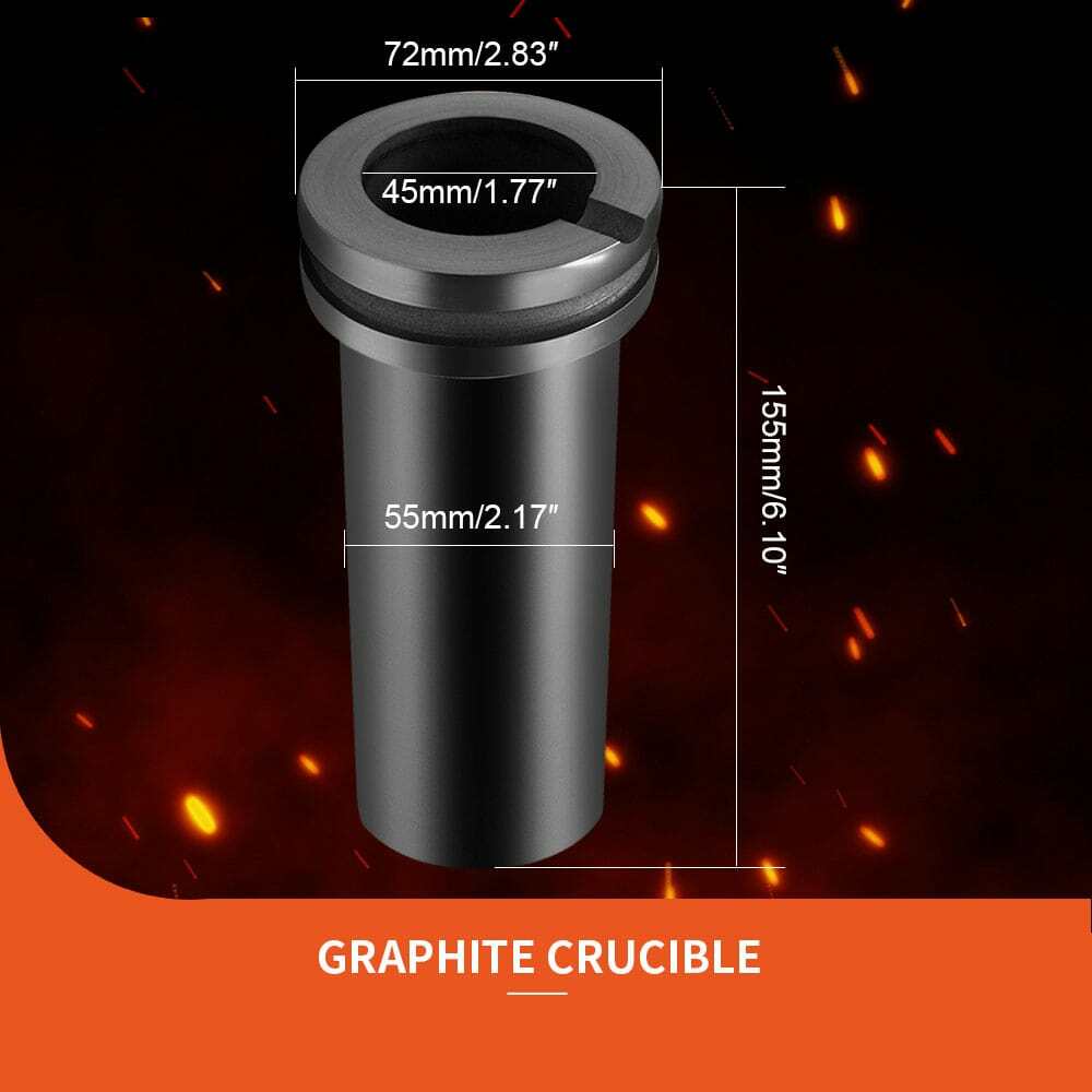 3Pc 2KG High Purity Graphite Crucible Smelting Tool For Electric Melting Furnace