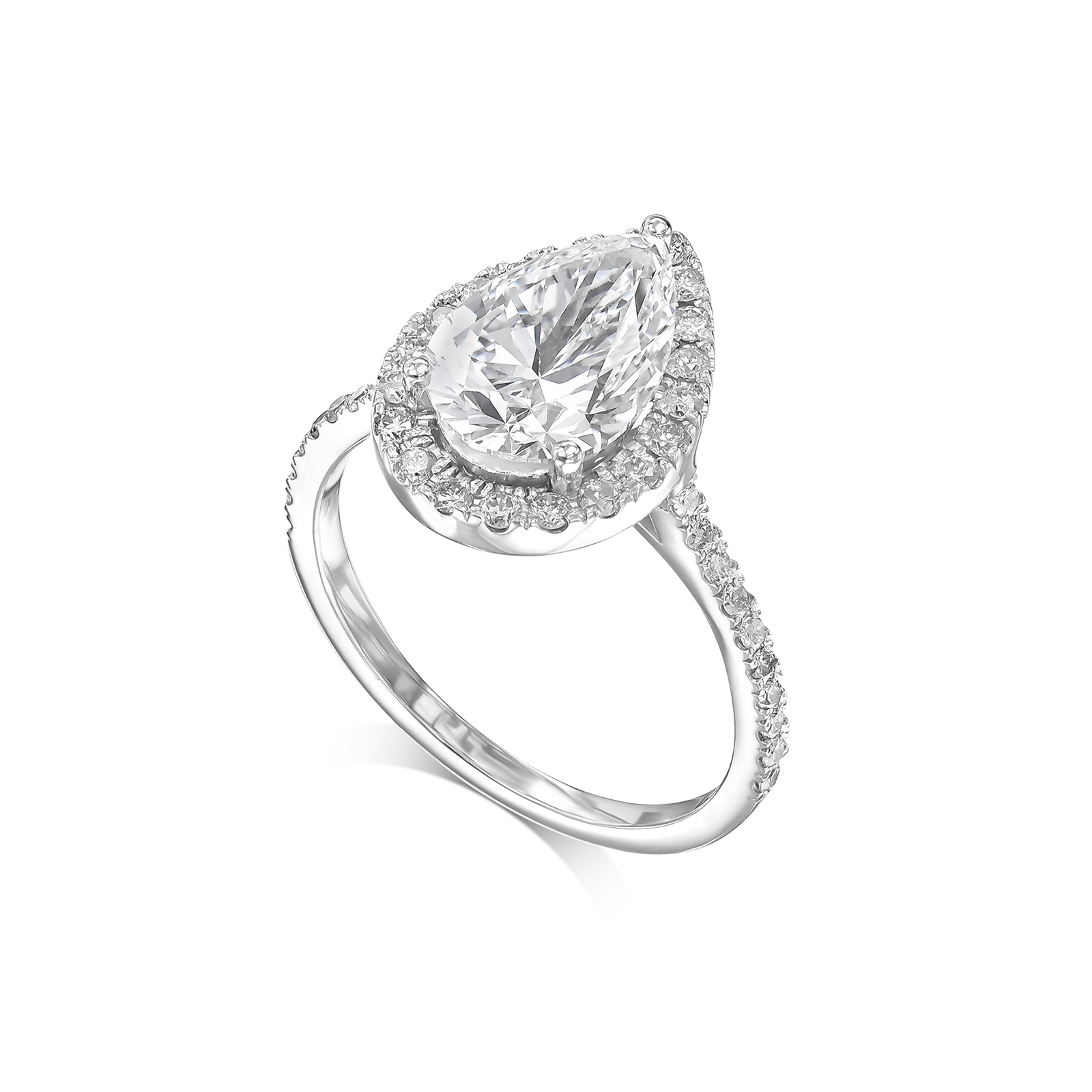 14k Ring E VVS2 2.25 Ct Pear Cut Lab-created Diamond IGI Certified Women Jewelry