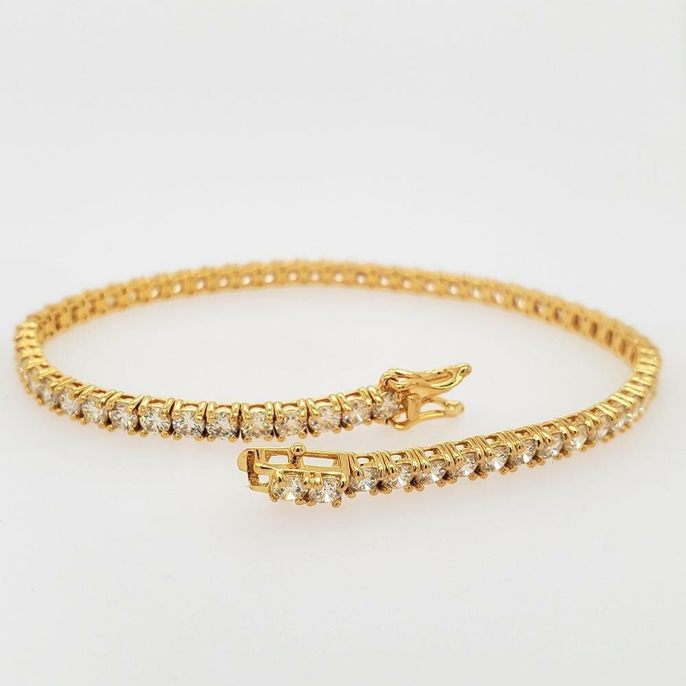 Wedding Gift 4.5Ct Round GH/VSSI Natural Diamond Tennis Bracelet 14K Yellow Gold