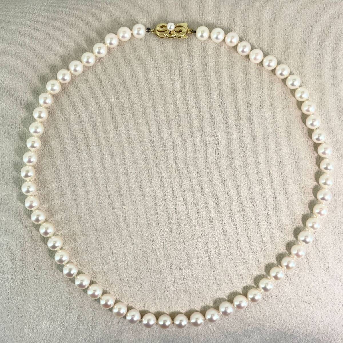 Mint Mikimoto Akoya Pearl Strand Necklace 46cm K14 14K Gold Clasp Auth