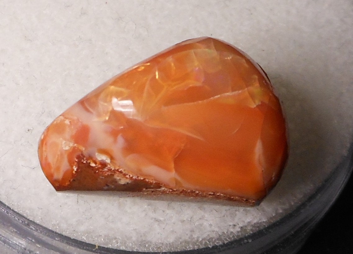 18ct Orange Mexican Fire Opal Polished Nugget 19.5×12.3×12.2mm