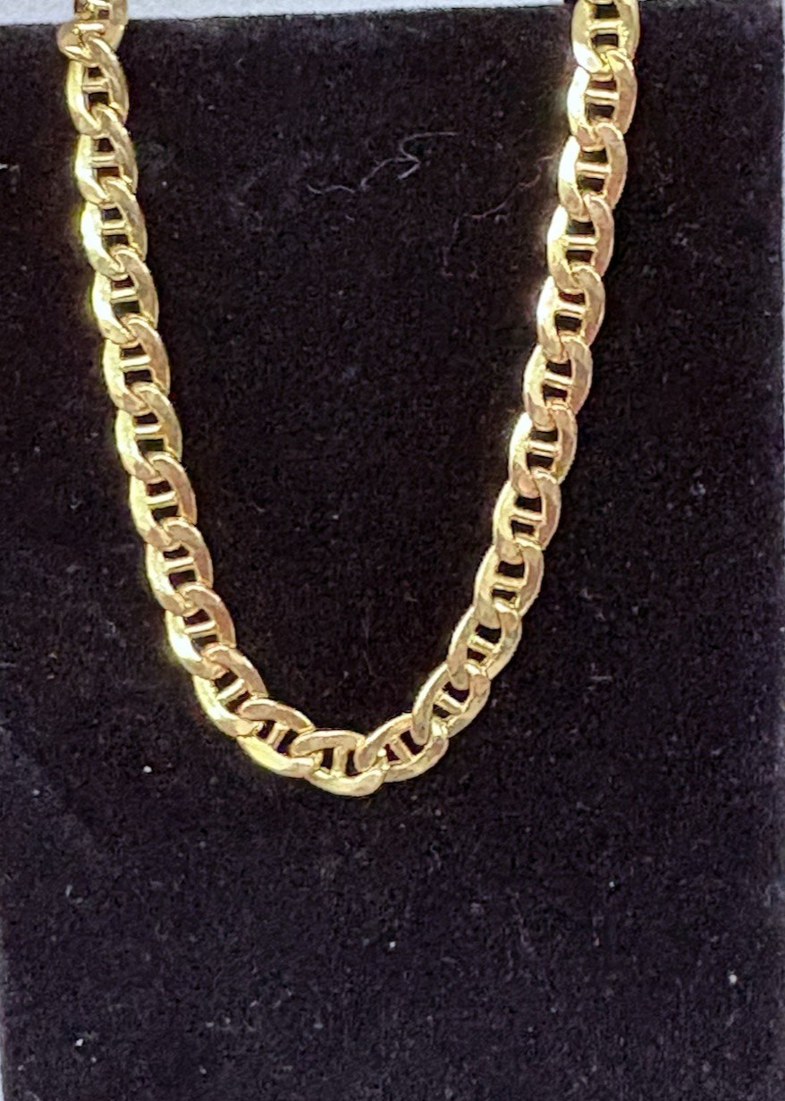 10kt Yellow Gold Mariner Link Chain 17″ Necklace 4.69mm 9.2grams #1019300-3
