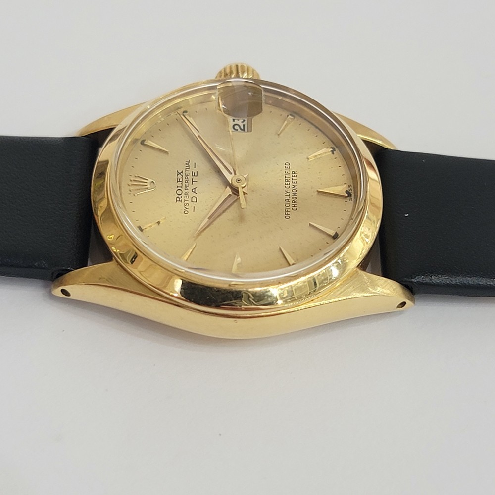 Rolex Ref 6624 Oyster Date 18k Solid Gold Midsize 30mm 1960s Automatic RA456C