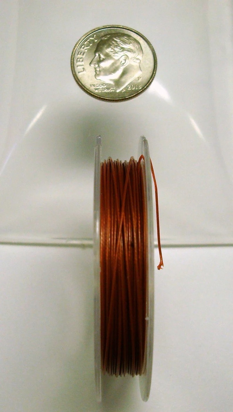 Beading wire Tiger Tail 32′ Rust Red wire .015″ .38mm 28 ga TT104