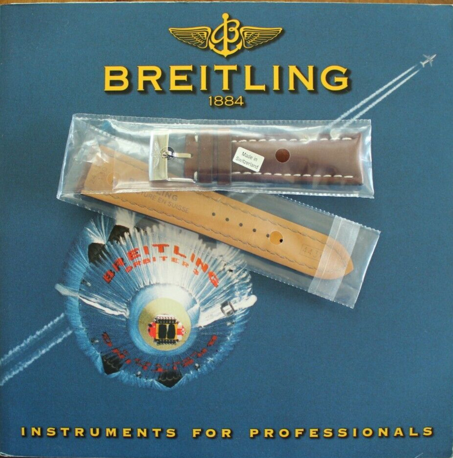 BREITLING 443X 24-20 BROWN DELUXE CALF TONGUE BUCKLE WATCH BAND WATCHBAND STRAP
