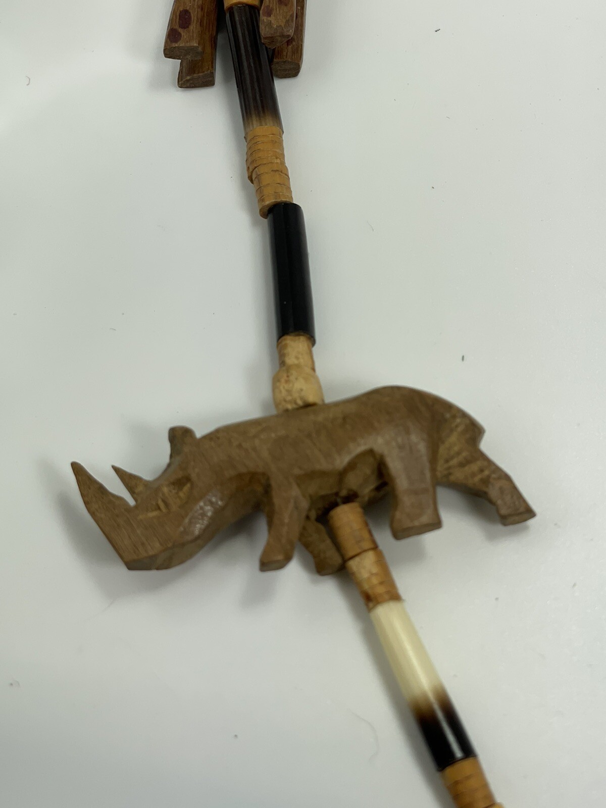 Necklace 30” Carved Wooden Safari animals Brown Kenya Africa