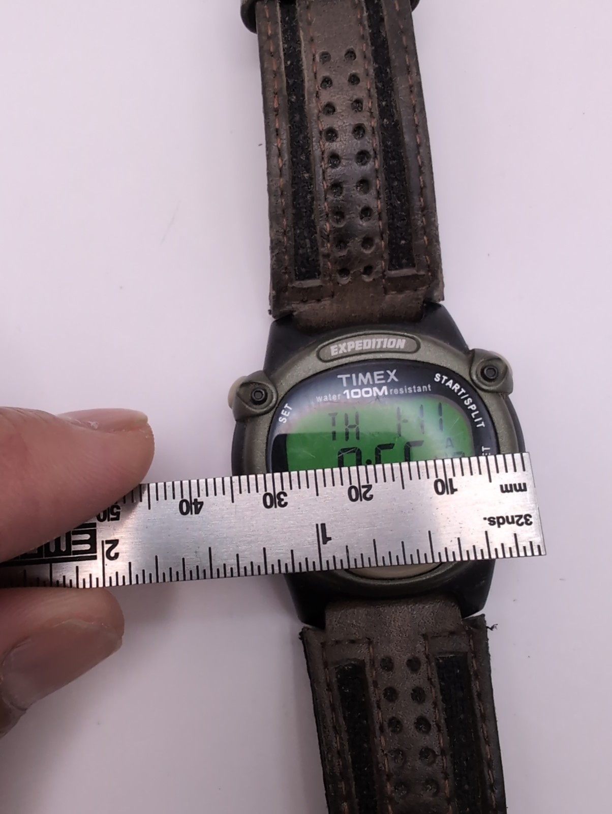 Timex Expedition 866 Digital Watch Men Green Black Case Indiglo New Battery