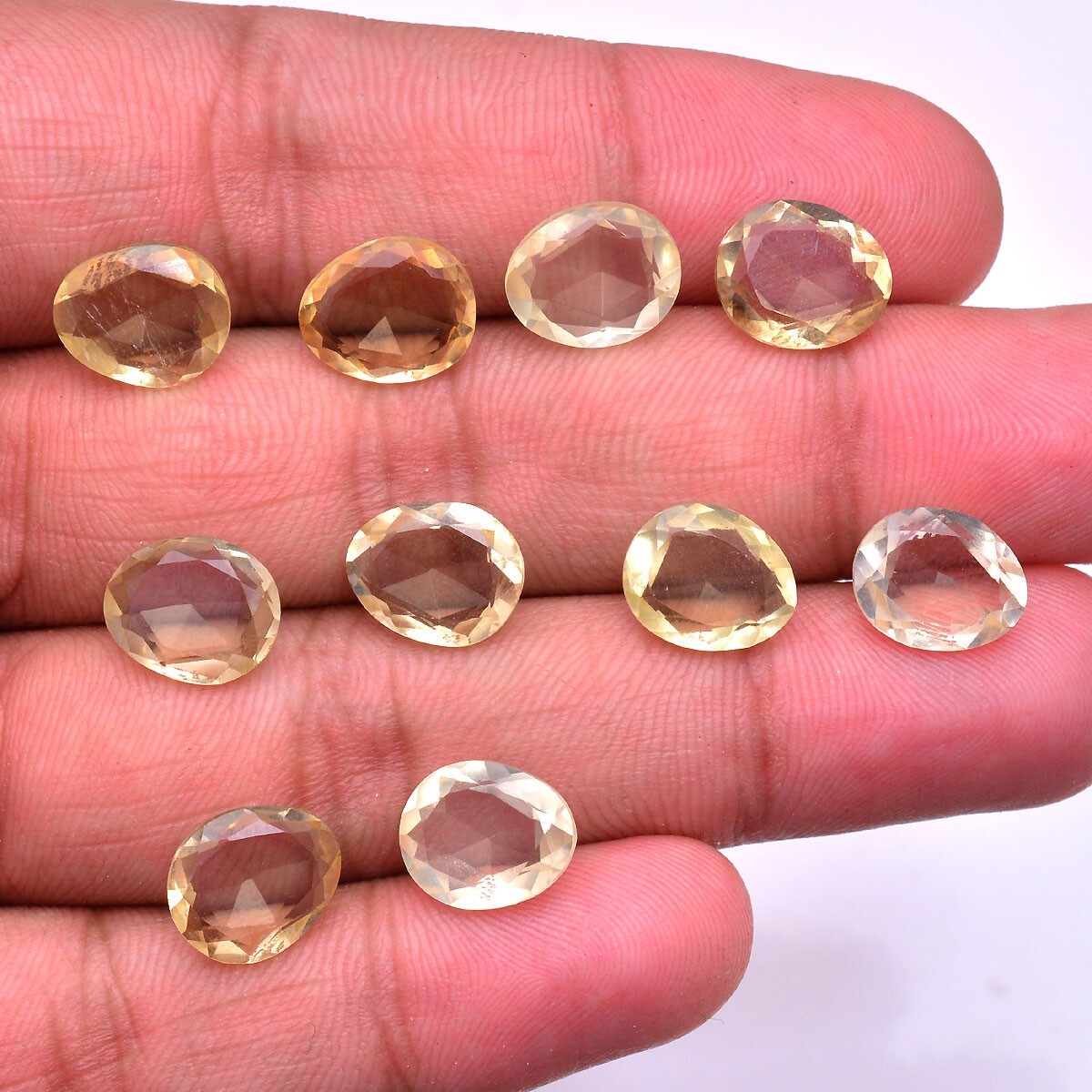 10 Pcs Natural Citrine Unheated 11mm*9mm Faceted Cut Loose Gemstones Wholesale