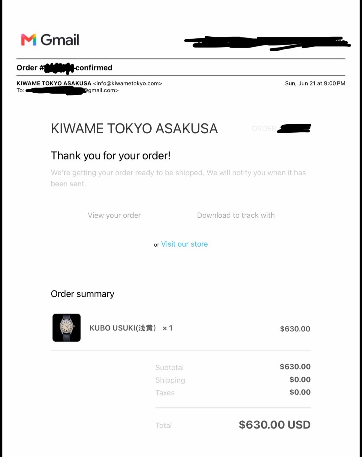 PRESALE Kiwame Tokyo KUBO Usuki Limited Watch SOLD OUT Ships Aug 2026