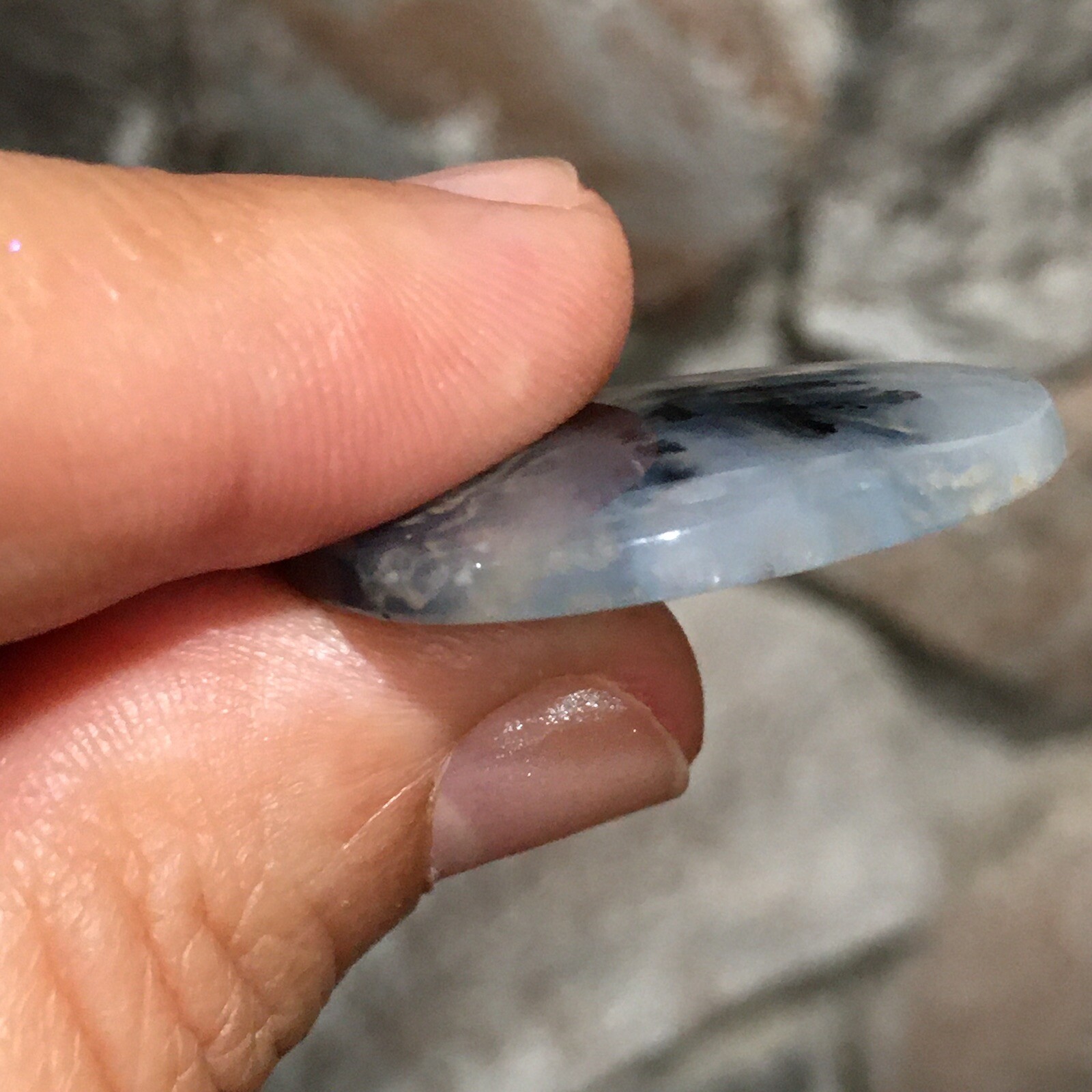 30.5x27x6mm Dendrite Agate Picture Cabochon Loose Stone