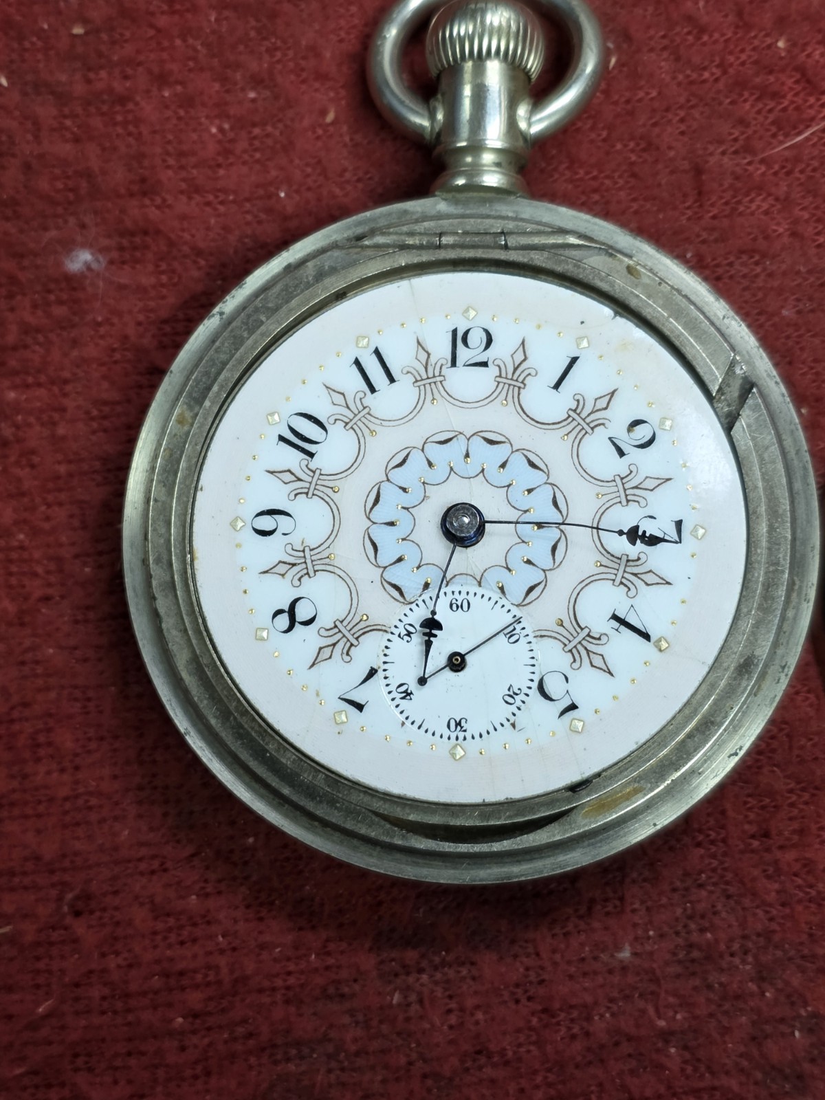 Hampden 18s 17J Model 2 New Railway Pocket Watch Fancy Dial Working Beauty