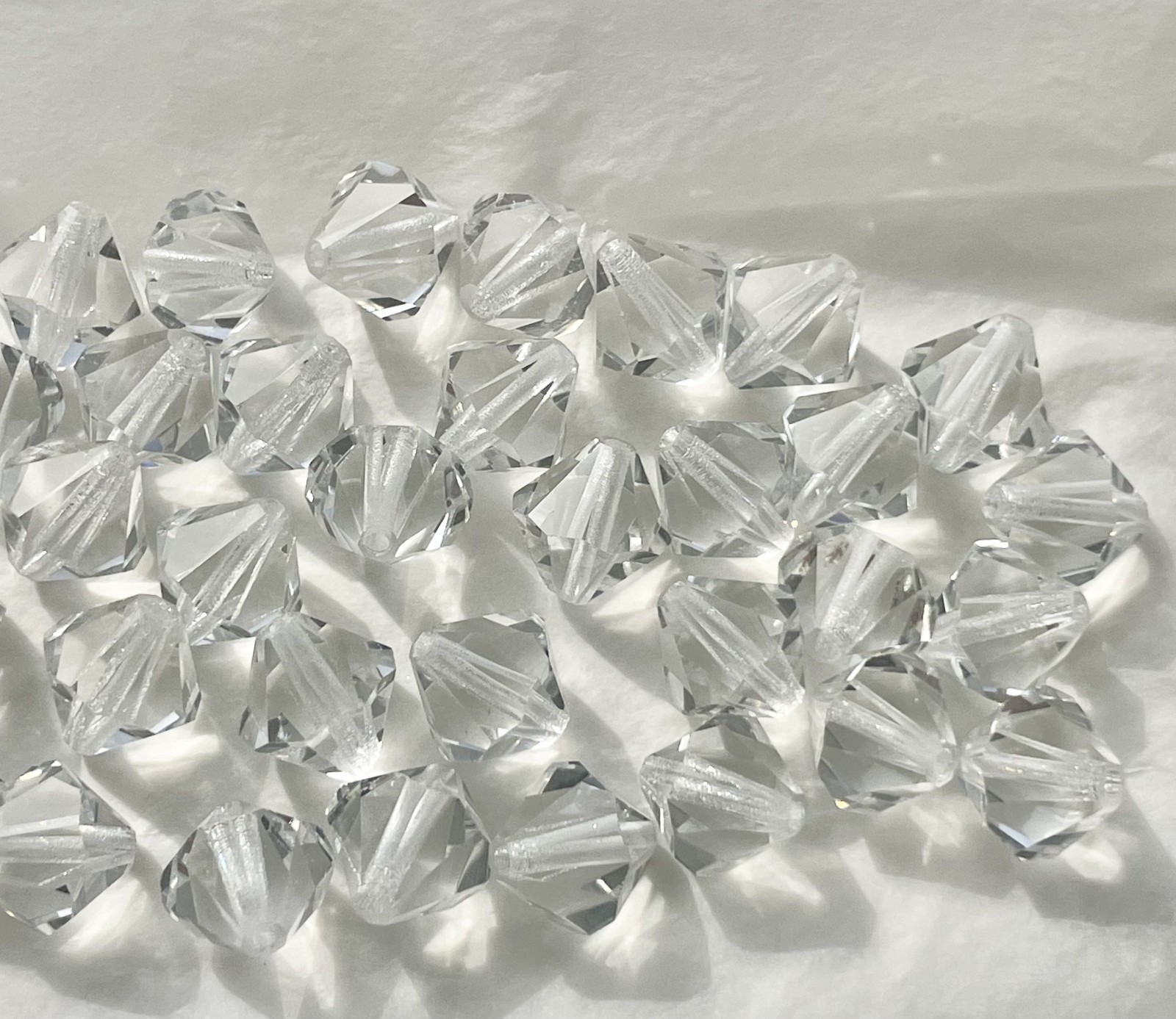 (36) Vintage NEW Preciosa Large (12x12mm) Bicone Crystal Machine Cut Beads