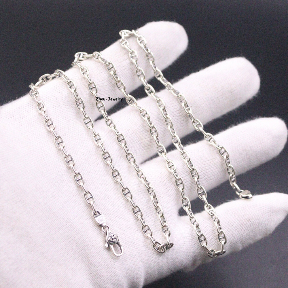 Real S925 Sterling Silver Chain 3.5mm Anchor Link Necklace 16-17g 21.6in