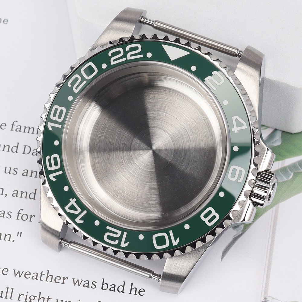 Sapphire Oyster Watch Cases 40mm Classic Silver Steel 10ATM For Seiko NH35 NH36