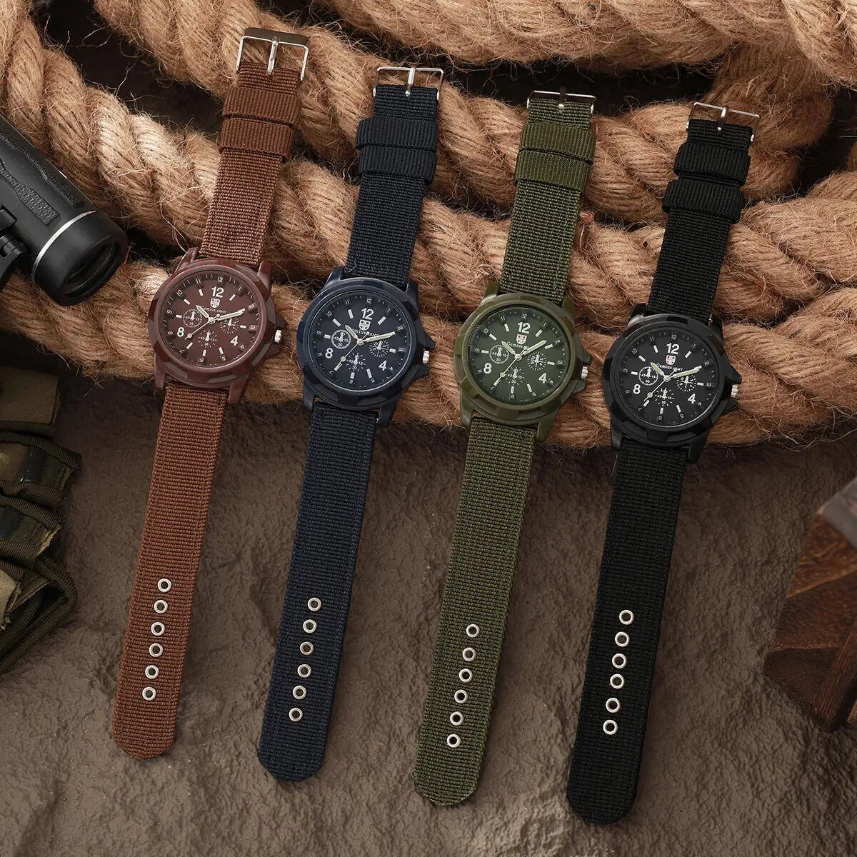 MILITARY Mens Outdoor Sport Army Quartz Analog Wrist Watch Nylon Band