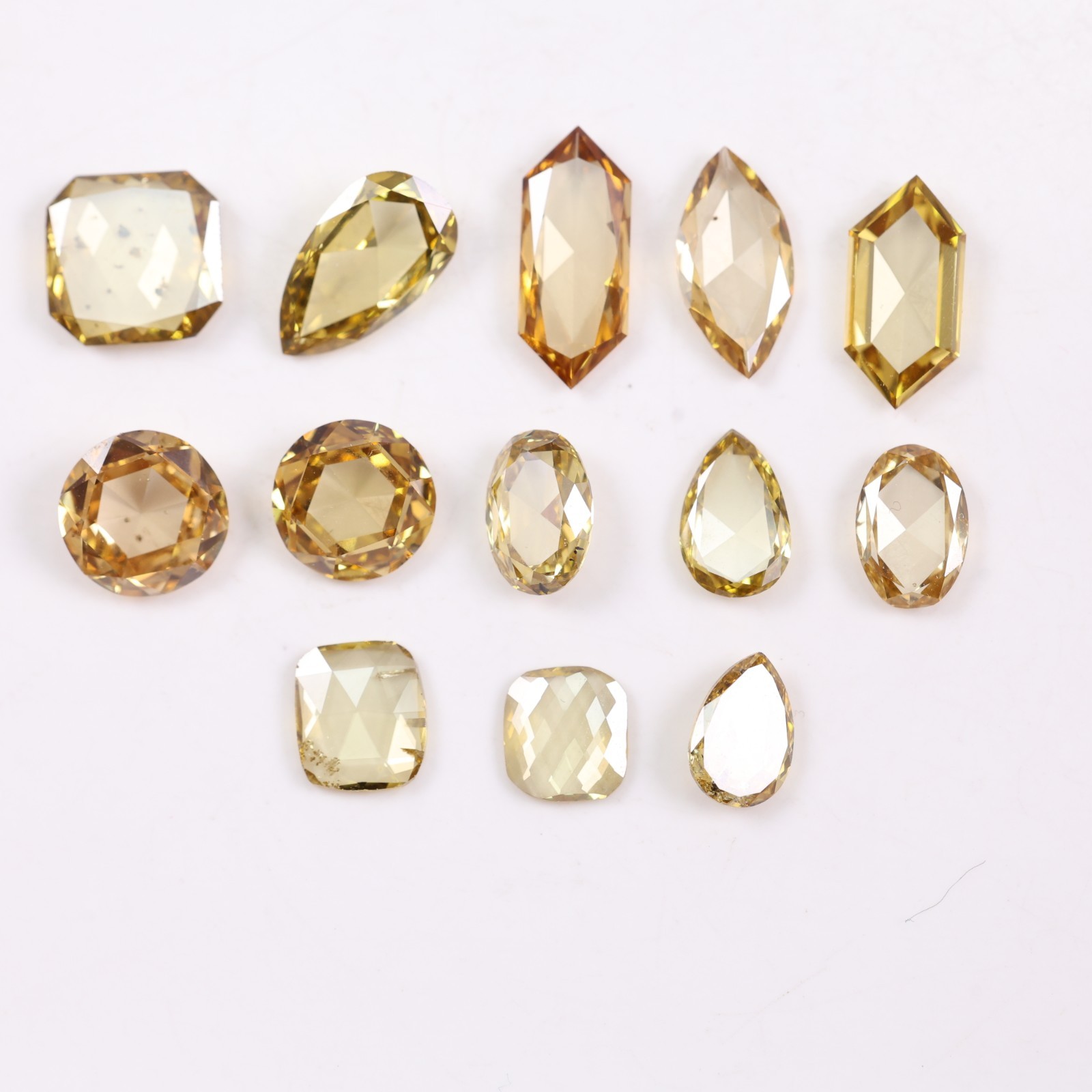 Mixed Shape Champagne Yellow Lab Diamond Loose Sustainable Stone For Fine Ring